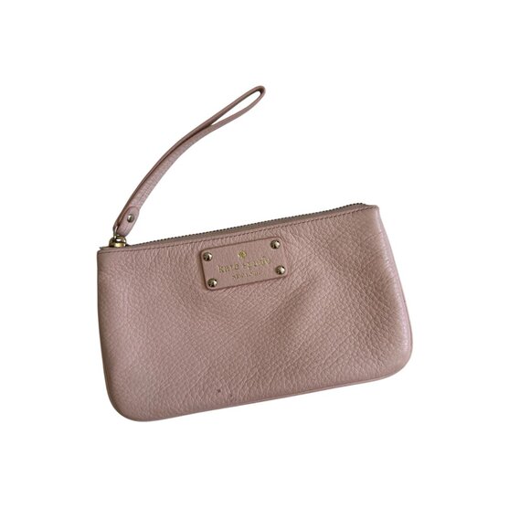 KATE SPADE Pink Pebble Leather Wristlet Clutch - Picture 3 of 5